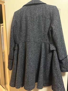 Macy's Black and White Tweed Coat